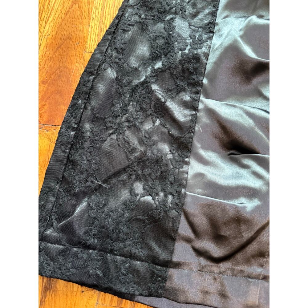 Trixxi Black Lace Mini Strapless Prom Dress